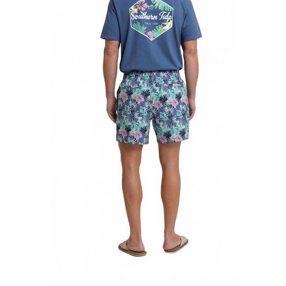 NEW SOUTHERN TIDE grand palms swim trunks in simply green